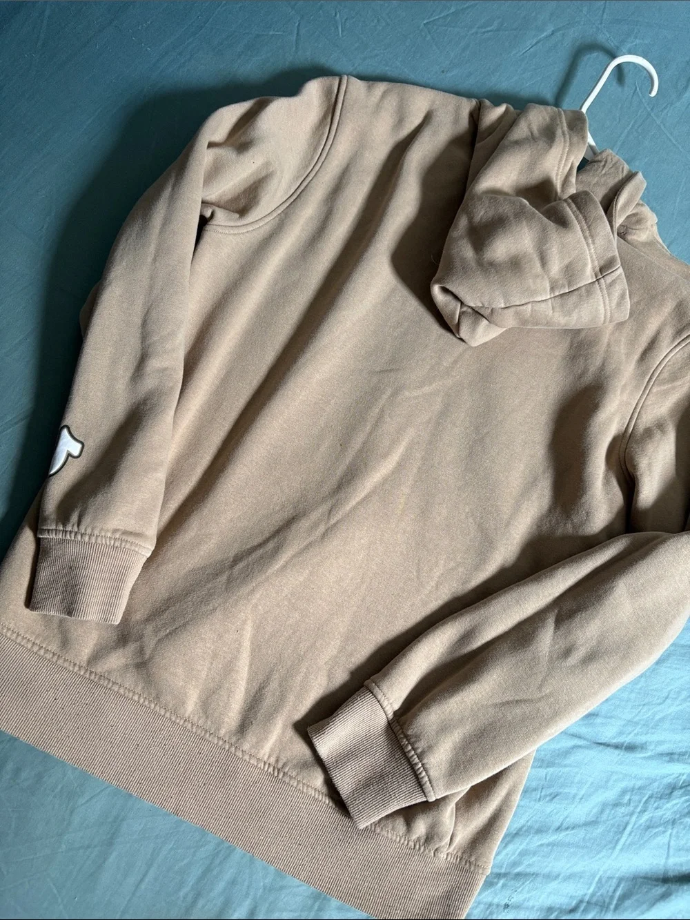 True Religion Men’s Tan Crewneck Logo Hoodie